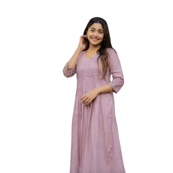 Floral Elegance ? Cotton Embroidered Dress with Printex Magic S)